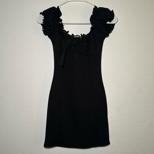 Missguided Ruffle Sleeve Dress with Bow